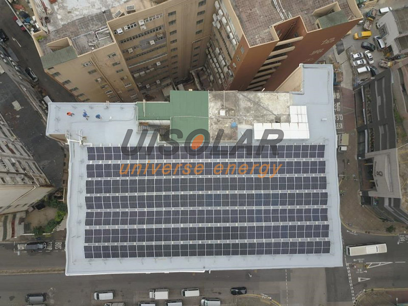 USOLAR concluiu um projeto de montagem em triângulo de 121,8 KW em Hong Kong
